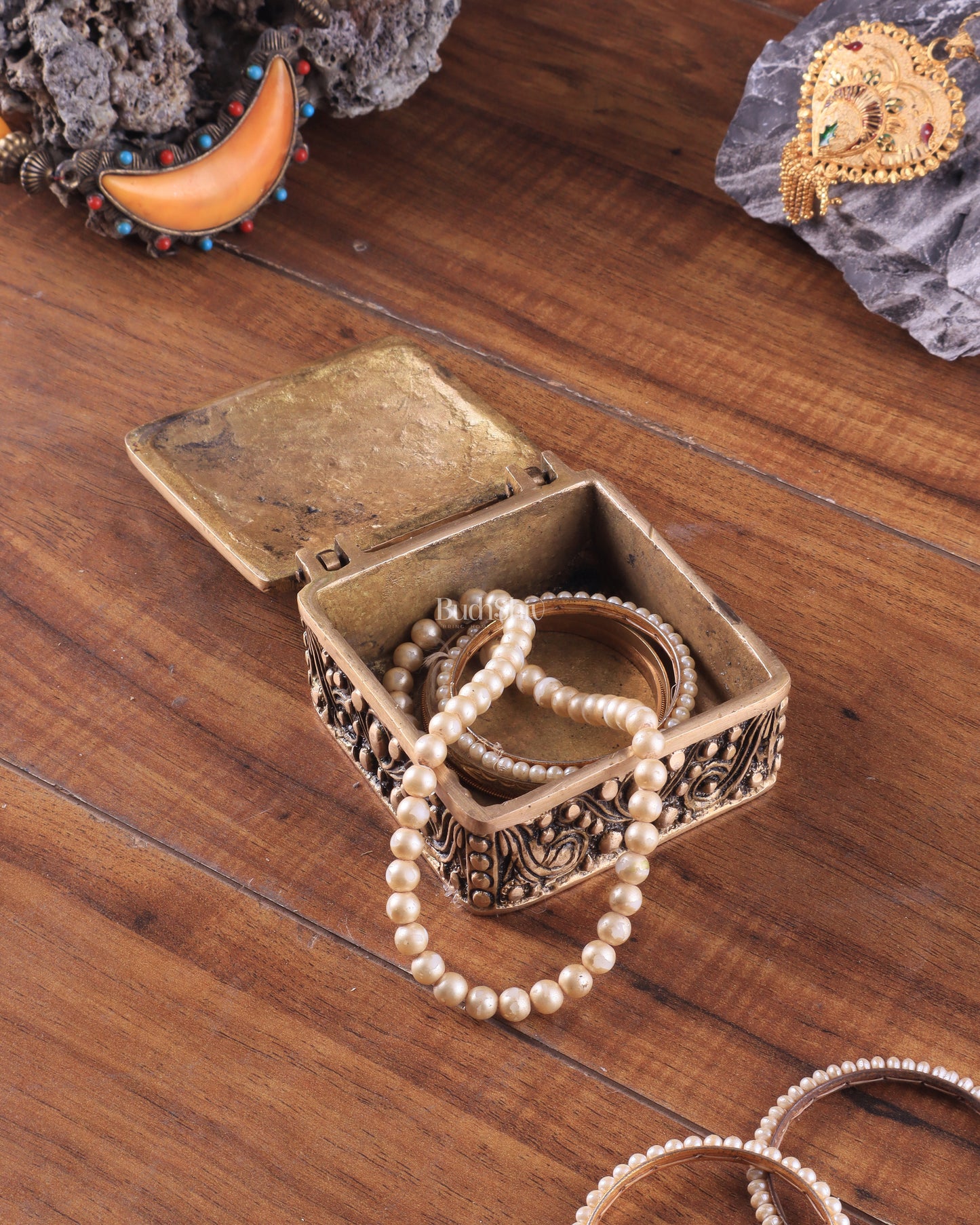 Unique Brass Square Multipurpose Storage Box