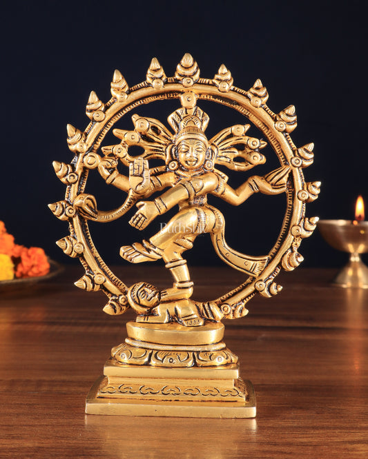 Brass Superfine Nataraja Statue – 5.5" x 4.5" x 2" | Small Yet Intricately Carved