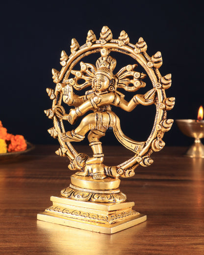 Brass Superfine Nataraja Statue – 5.5" x 4.5" x 2" | Small Yet Intricately Carved