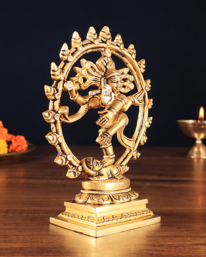 Brass Superfine Nataraja Statue – 5.5" x 4.5" x 2" | Small Yet Intricately Carved