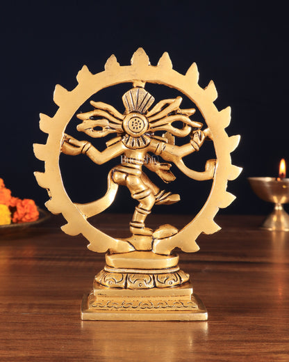 Brass Superfine Nataraja Statue – 5.5" x 4.5" x 2" | Small Yet Intricately Carved