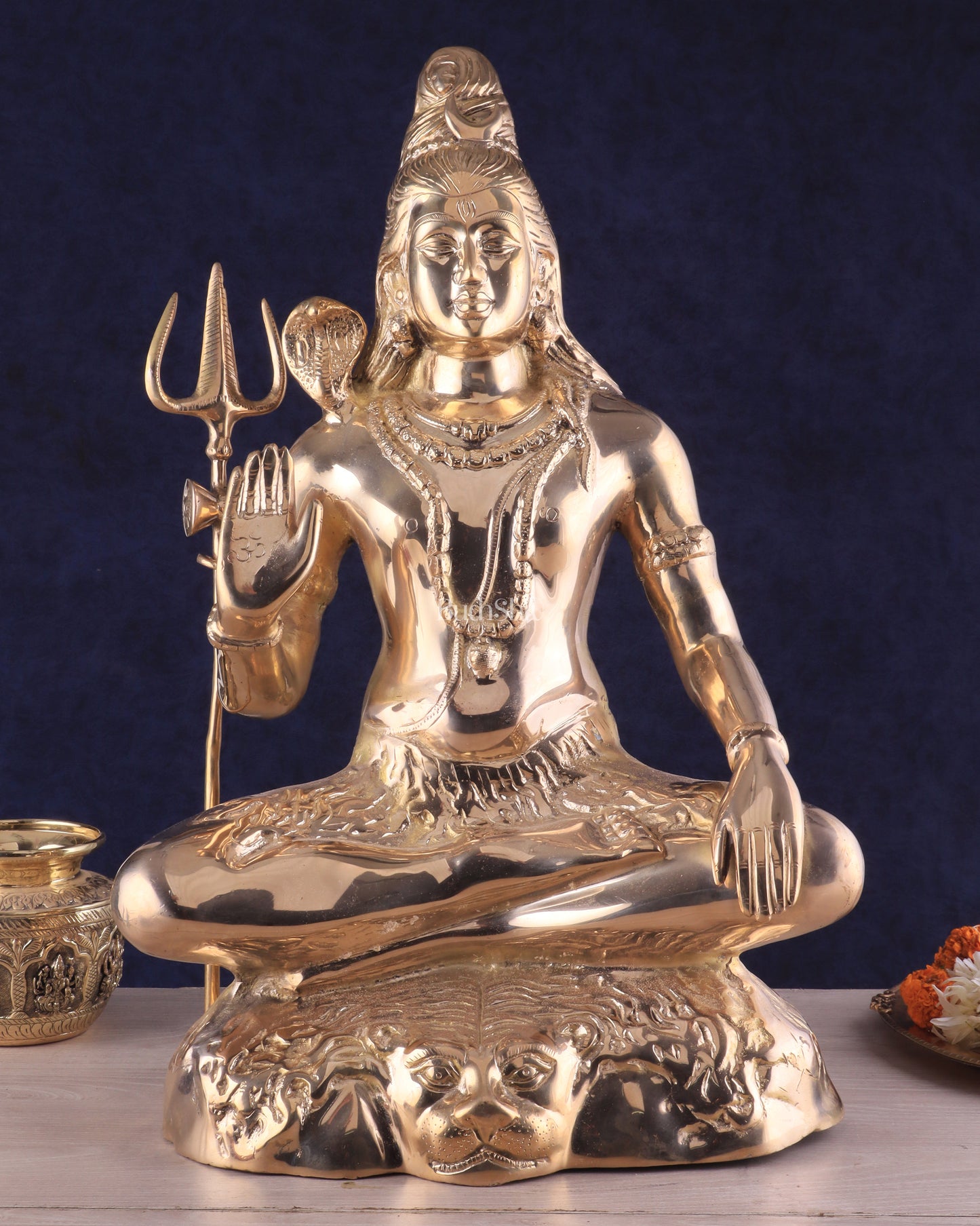 Handcrafted Pure Brass Lord Shiva Statue - 23" Glossy finish