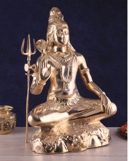 Handcrafted Pure Brass Lord Shiva Statue - 23" Glossy finish