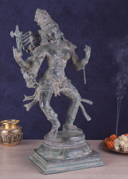 Ardhanarishvara Brass Statue Dual Tone -  Stone Finish - 24"