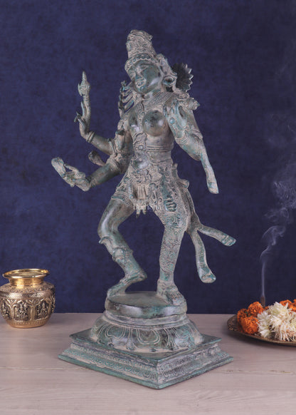 Ardhanarishvara Brass Statue Dual Tone -  Stone Finish - 24"