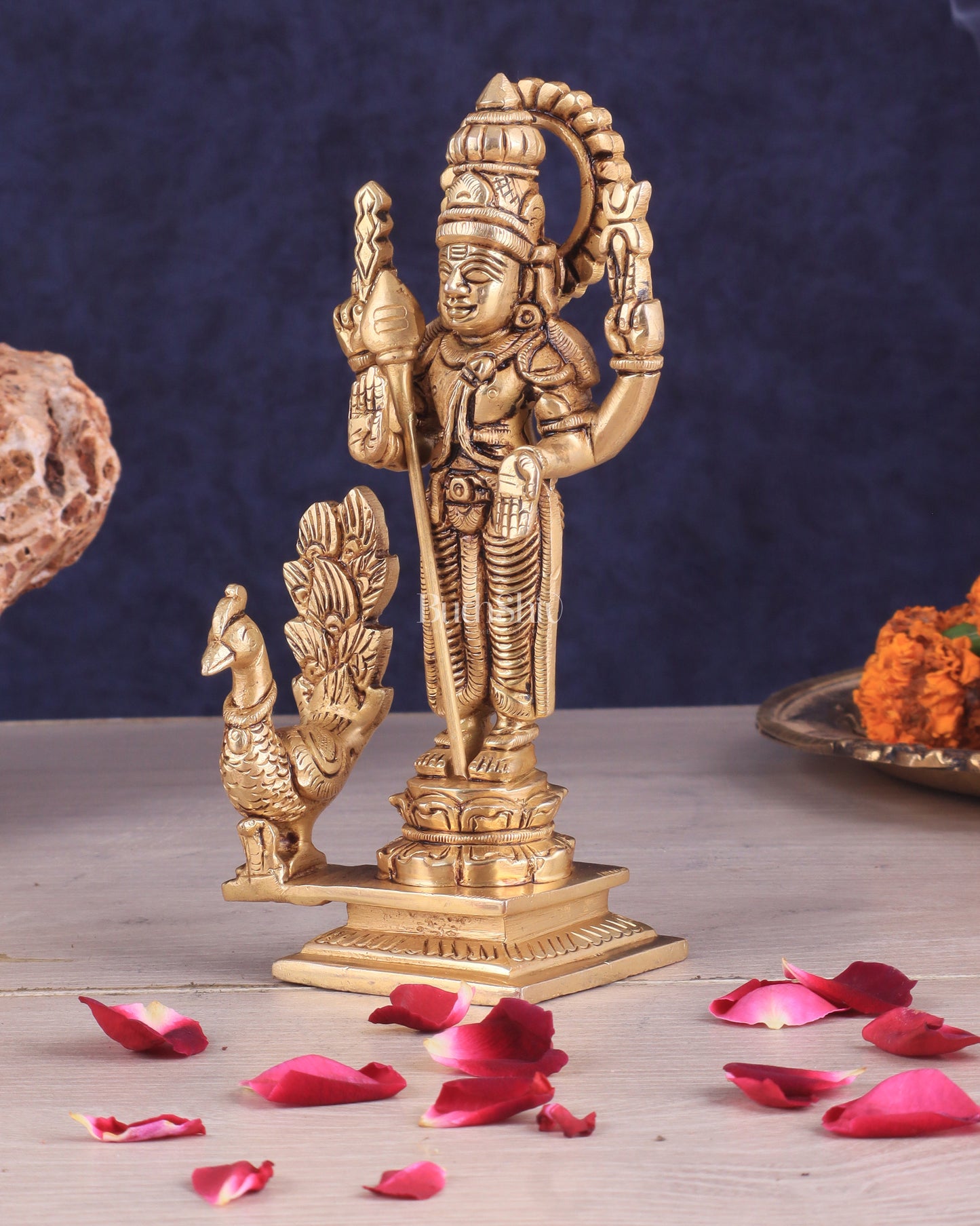 Handcrafted Brass Murugan Idol – 6.5"