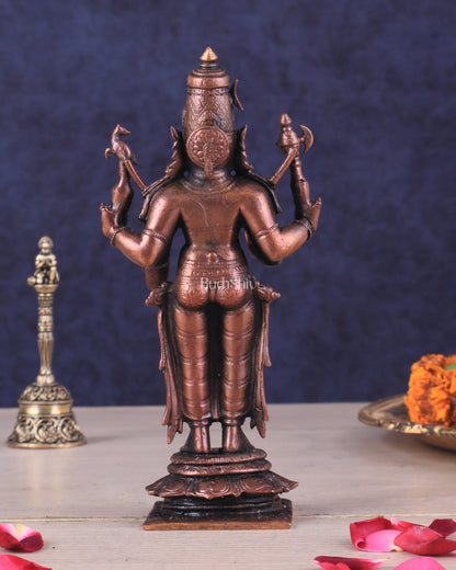 Pure Copper Lord Shiva Standing Idol | Compact Divine Blessing 6.5"