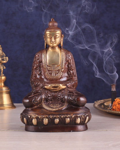 Unique Buddha in Deep Meditation Brass Statue | Premium Craftsmanship