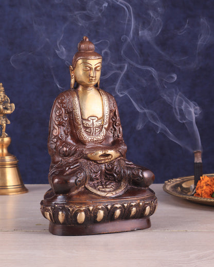 Unique Buddha in Deep Meditation Brass Statue | Premium Craftsmanship