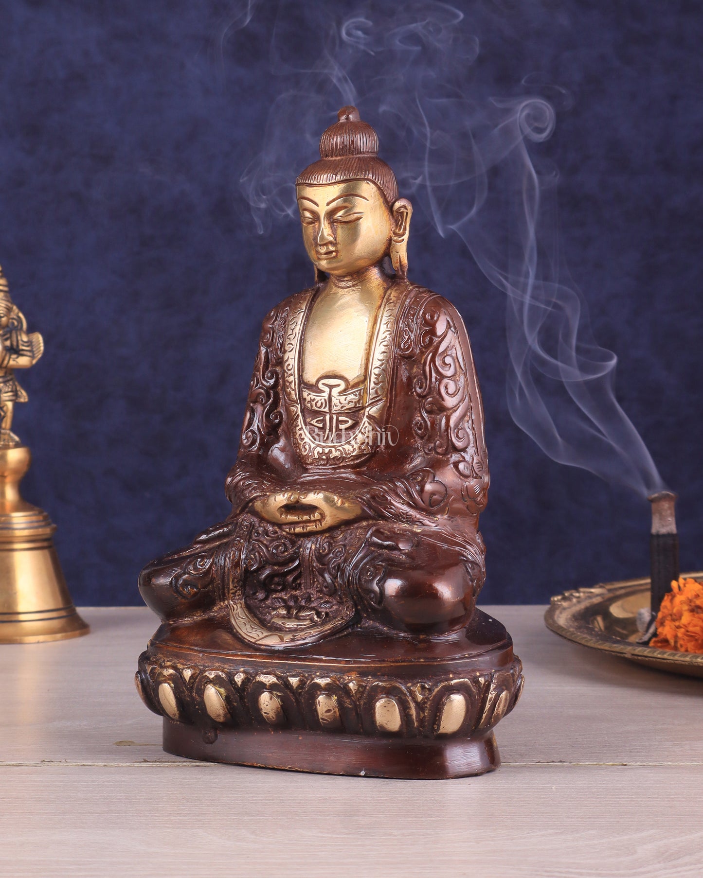 Unique Buddha in Deep Meditation Brass Statue | Premium Craftsmanship