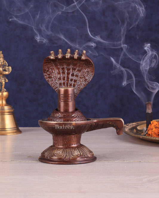 Pure Brass Shivling with Copper Tone | Compact and Auspicious