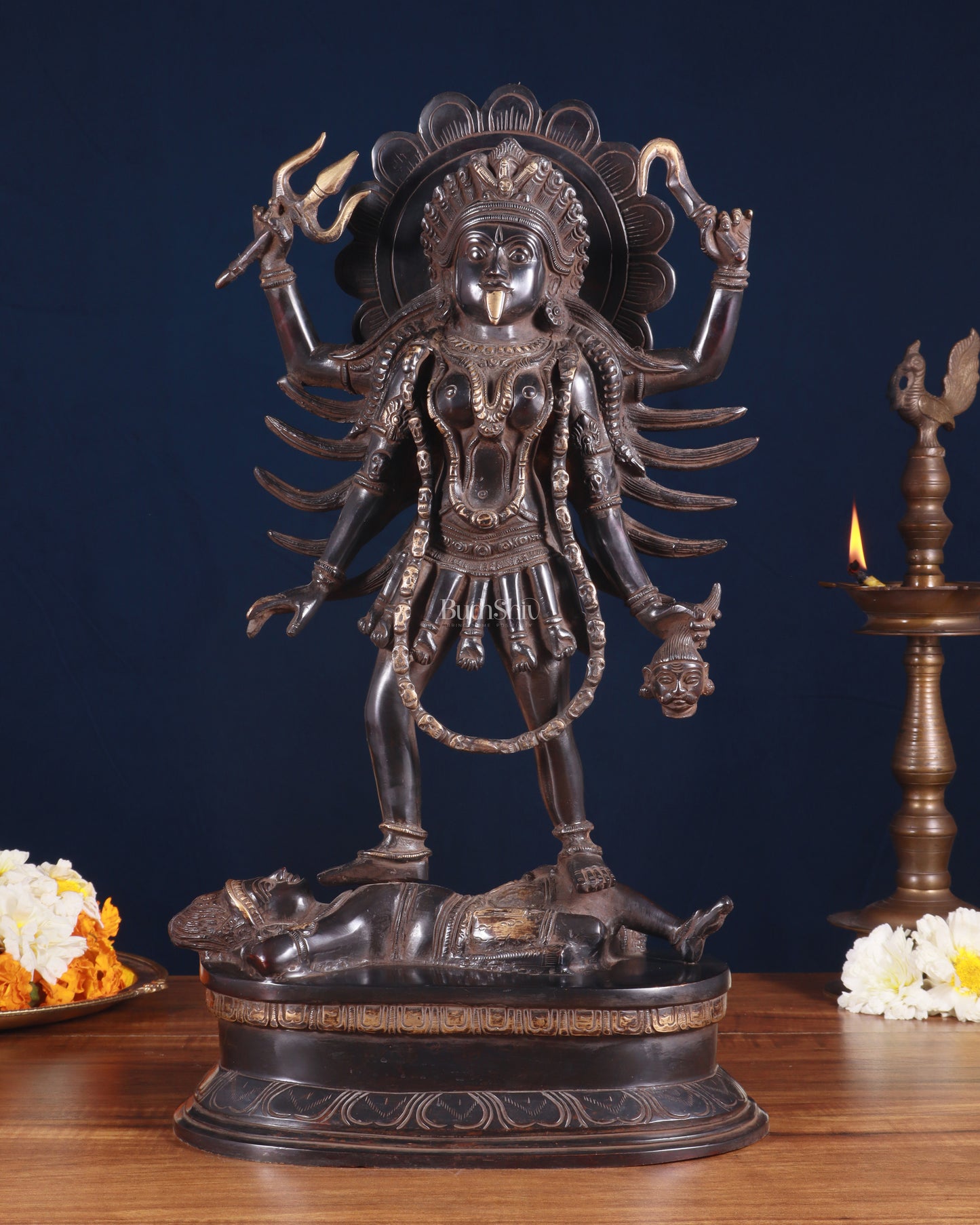 Pure Brass Kali Mata Idol - 18" Black edition