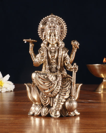 Brass Superfine Lord Vishnu Seated on Lotus Idol