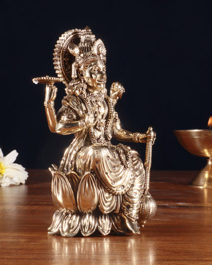 Brass Superfine Lord Vishnu Seated on Lotus Idol