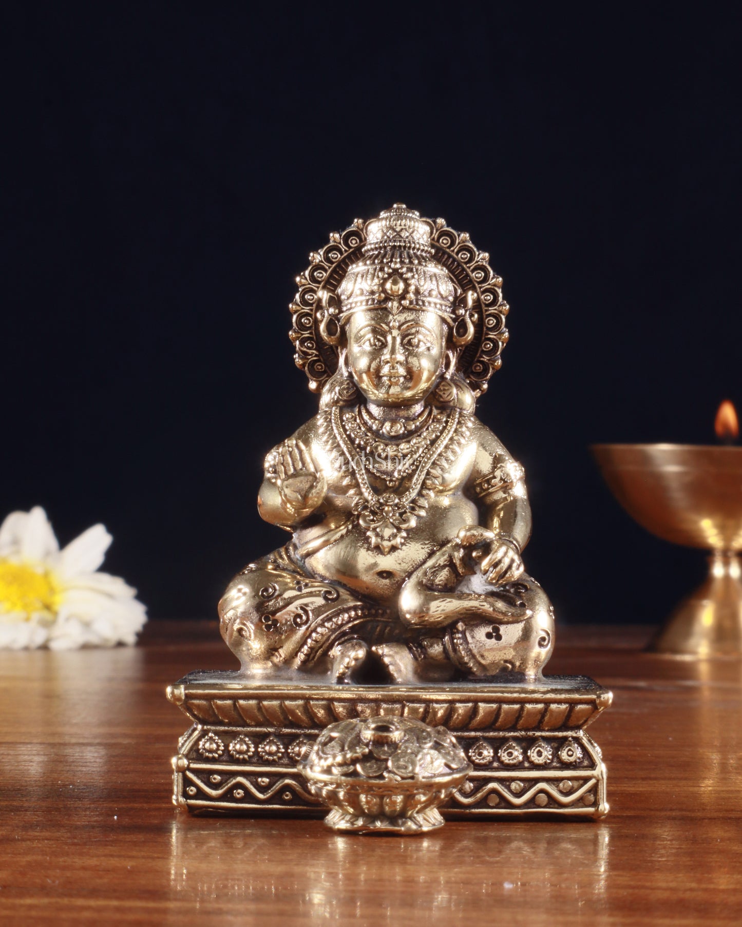 Brass Superfine Intricate Lord Kubera Idol