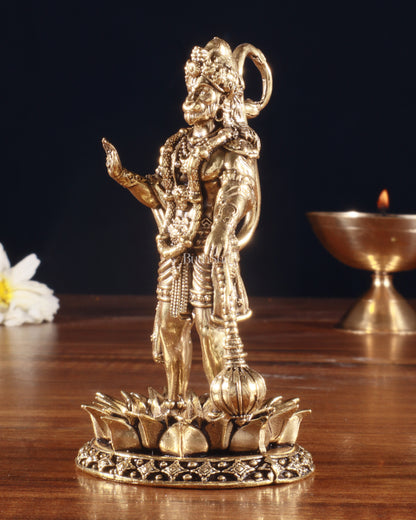 Brass Standing Hanuman Idol – Superfine Carvings, 4 Inch