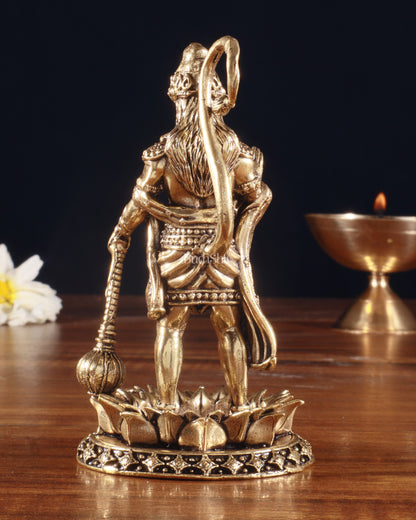 Brass Standing Hanuman Idol – Superfine Carvings, 4 Inch