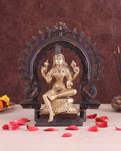 Brass Goddess Lakshmi as Bhuvaneshwari Statue – 10"