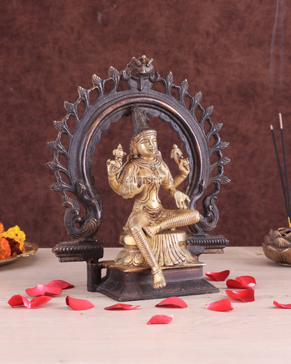 Brass Goddess Lakshmi as Bhuvaneshwari Statue – 10"