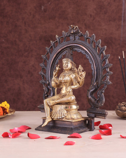 Brass Goddess Lakshmi as Bhuvaneshwari Statue – 10"