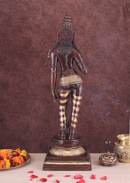 Goddess Parvati Standing Brass Sculpture – 27" Height, Double chola finish