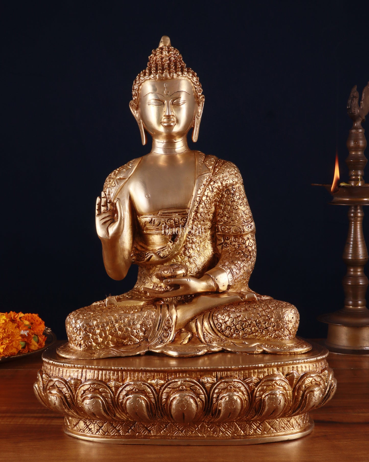 Brass Buddha aashirwad Statue 16 inch