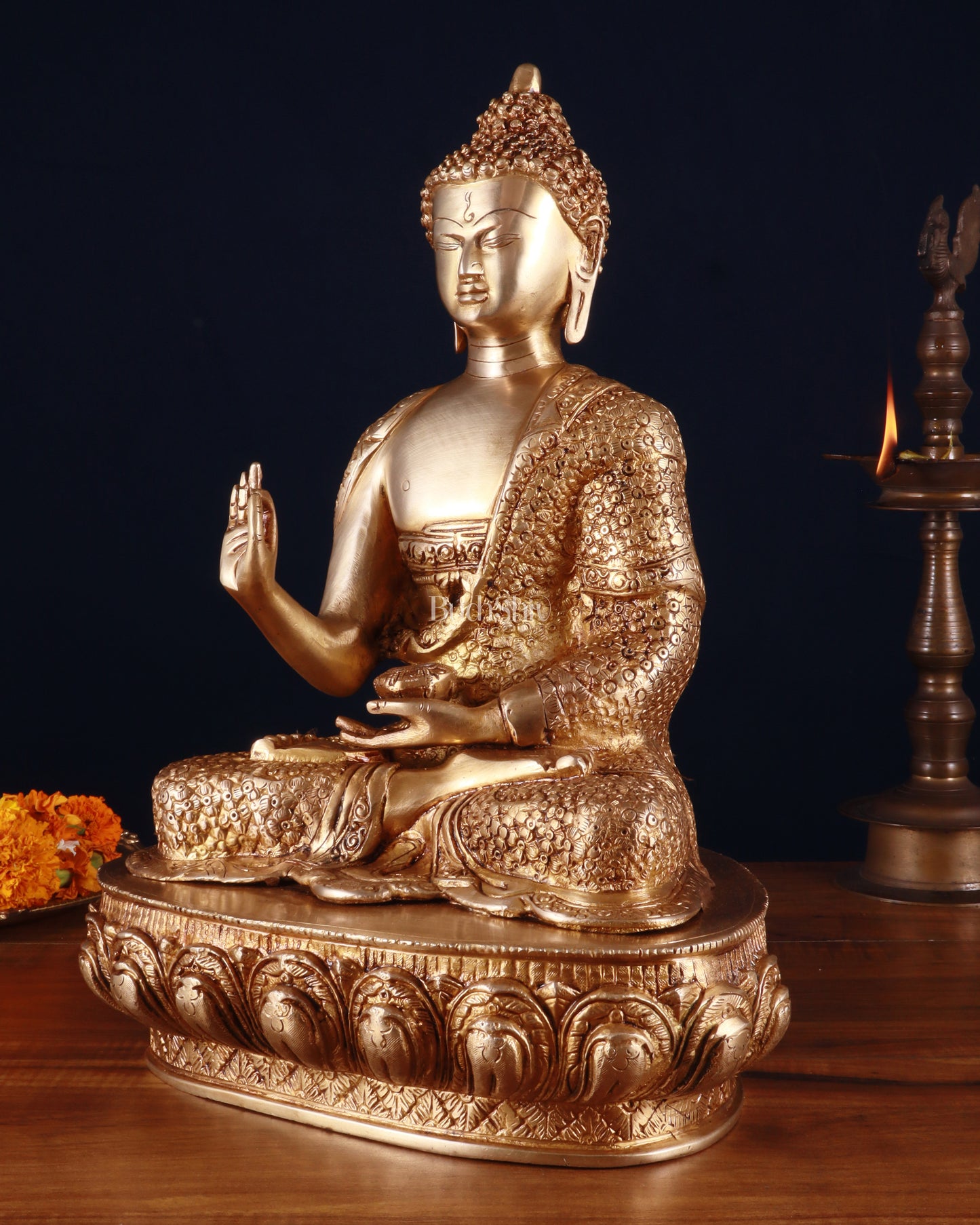 Brass Buddha aashirwad Statue 16 inch