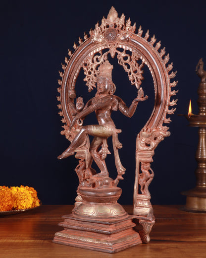 Brass Nataraja statue vintage red finish - 18" Height