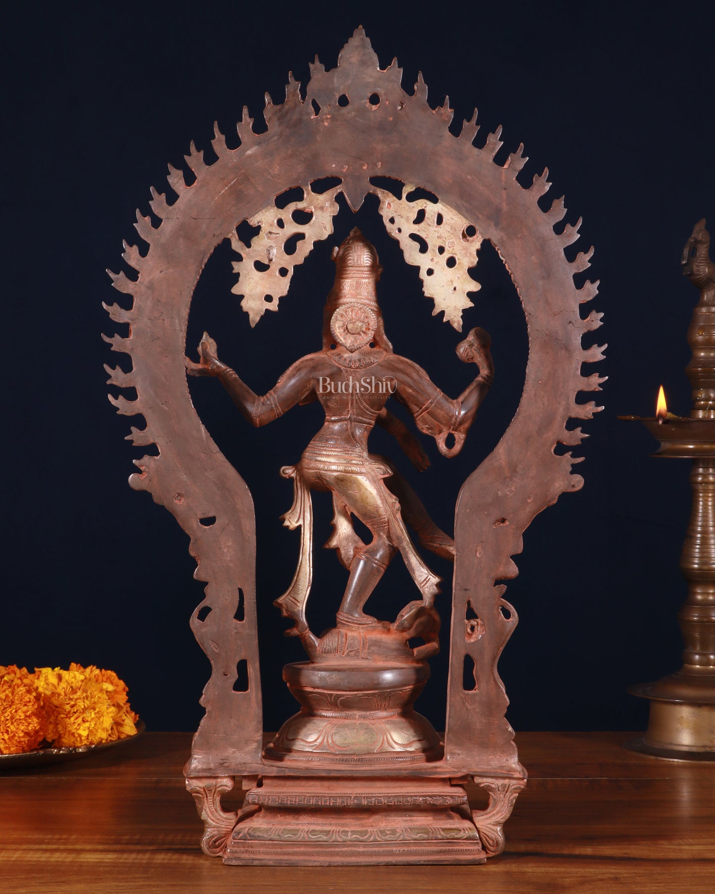 Brass Nataraja statue vintage red finish - 18" Height