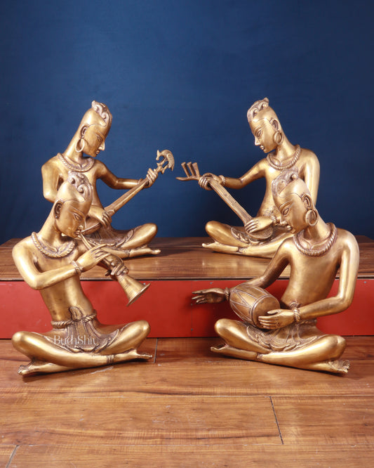 Brass Set of 4 Tansen Musicians – 18 Inch