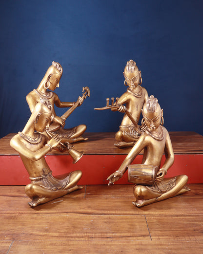 Brass Set of 4 Tansen Musicians – 18 Inch