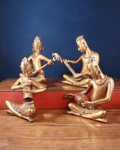 Brass Set of 4 Tansen Musicians – 18 Inch