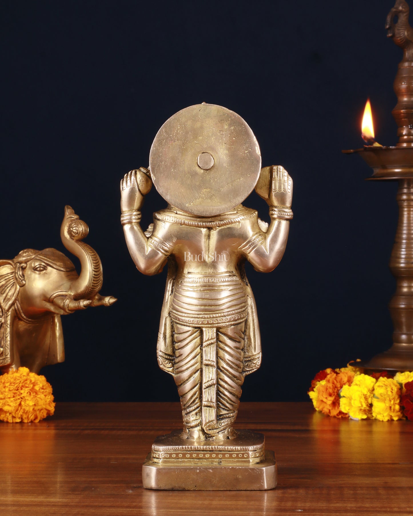 Pure Brass Lord Dhanvantari Statue – Finely Crafted, 9.5 Inch