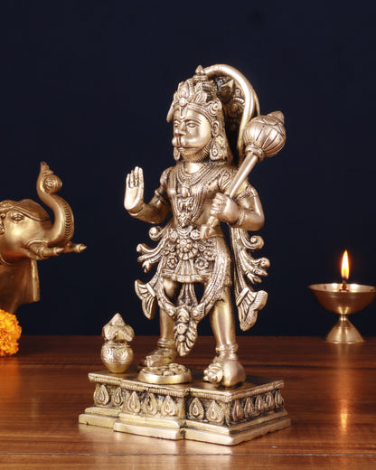 Pure Brass Standing Hanuman Statue – 10 Inch