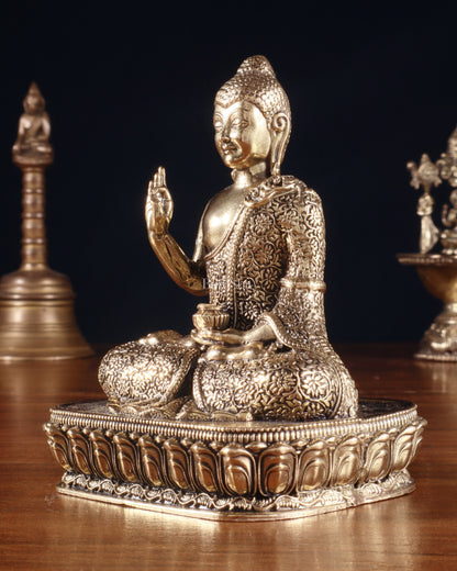 Pure Superfine Brass Blessing Buddha Idol 4"