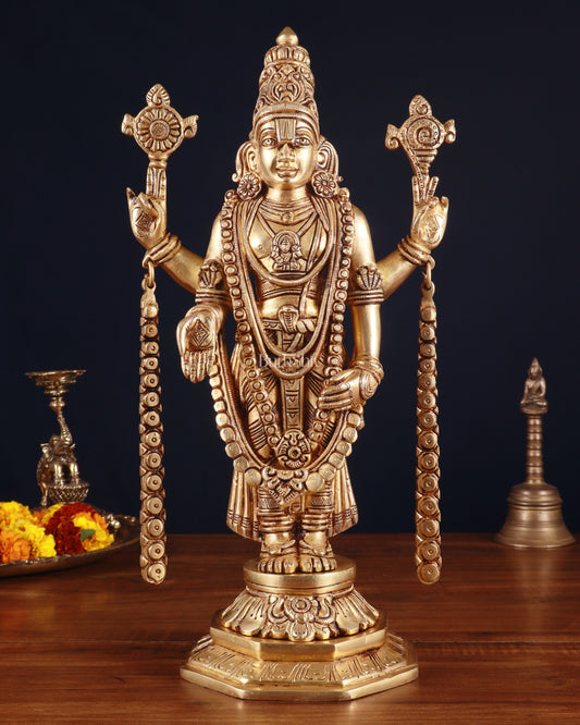 Brass Superfine Tirupati Balaji Idol – 14.5 Inch