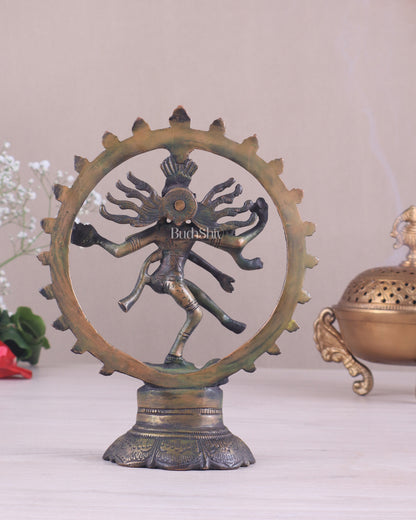 Brass Superfine Nataraja Idol - 7.5 Inch antique brown tone