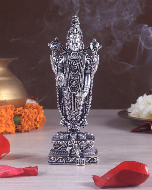 Brass Superfine Tirupati Balaji Silver-Plated Idol