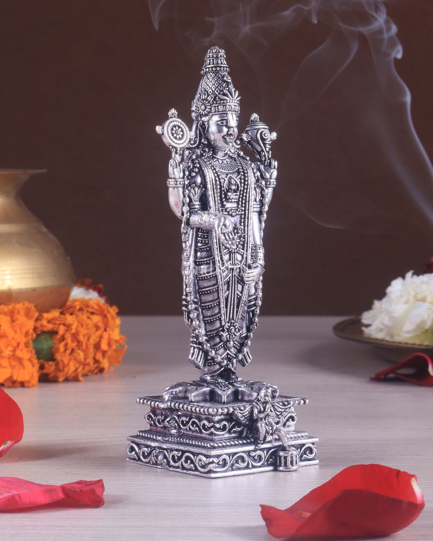 Brass Superfine Tirupati Balaji Silver-Plated Idol