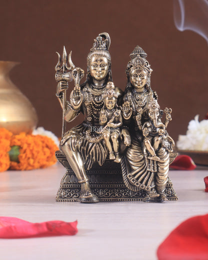 Brass Superfine Lord Shiva Family – Intricately Carved Statue 3.5"