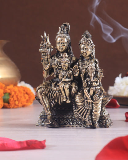 Brass Superfine Lord Shiva Family – Intricately Carved Statue 3.5"