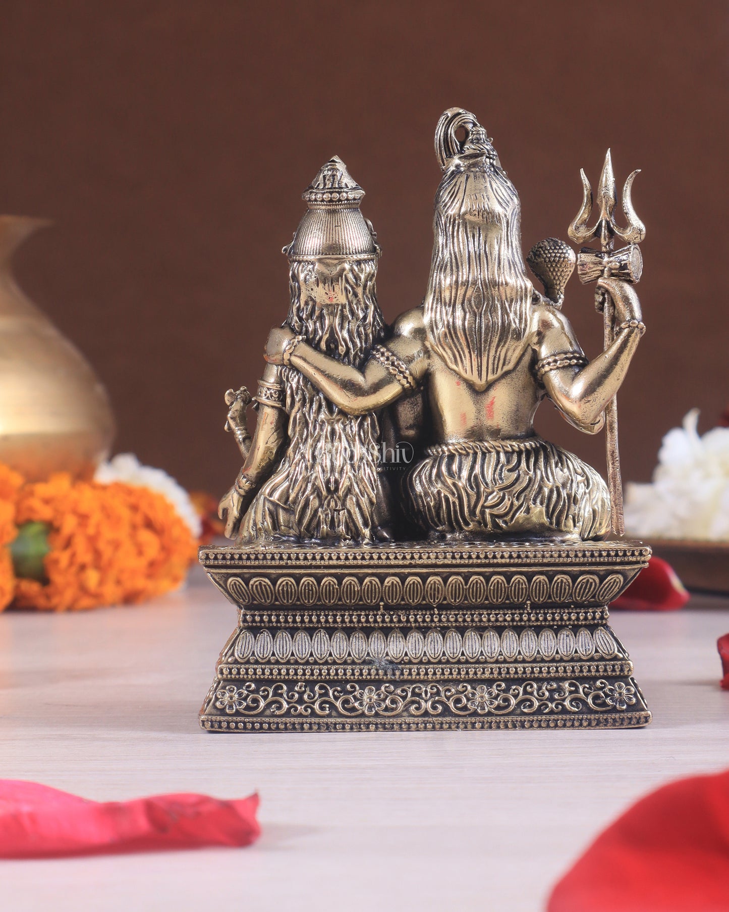 Brass Superfine Lord Shiva Family – Intricately Carved Statue 3.5"