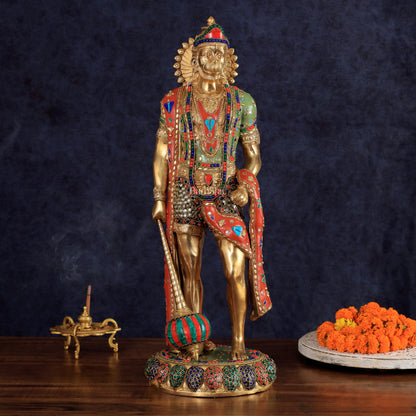 Brass Hanuman ji Idol large Standing position 24" Height