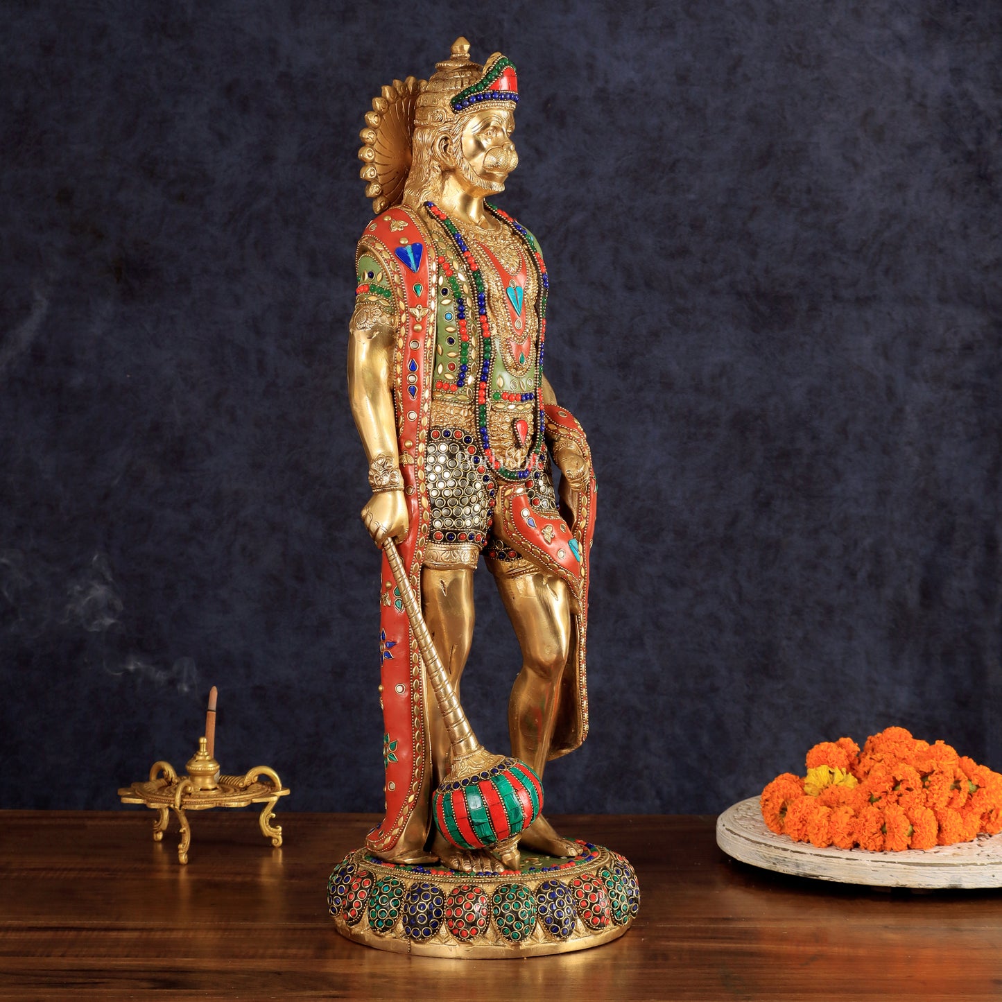 Brass Hanuman ji Idol large Standing position 24" Height