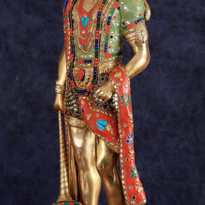 Brass Hanuman ji Idol large Standing position 24" Height