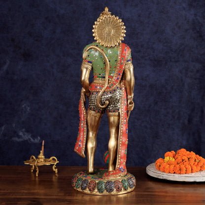 Brass Hanuman ji Idol large Standing position 24" Height