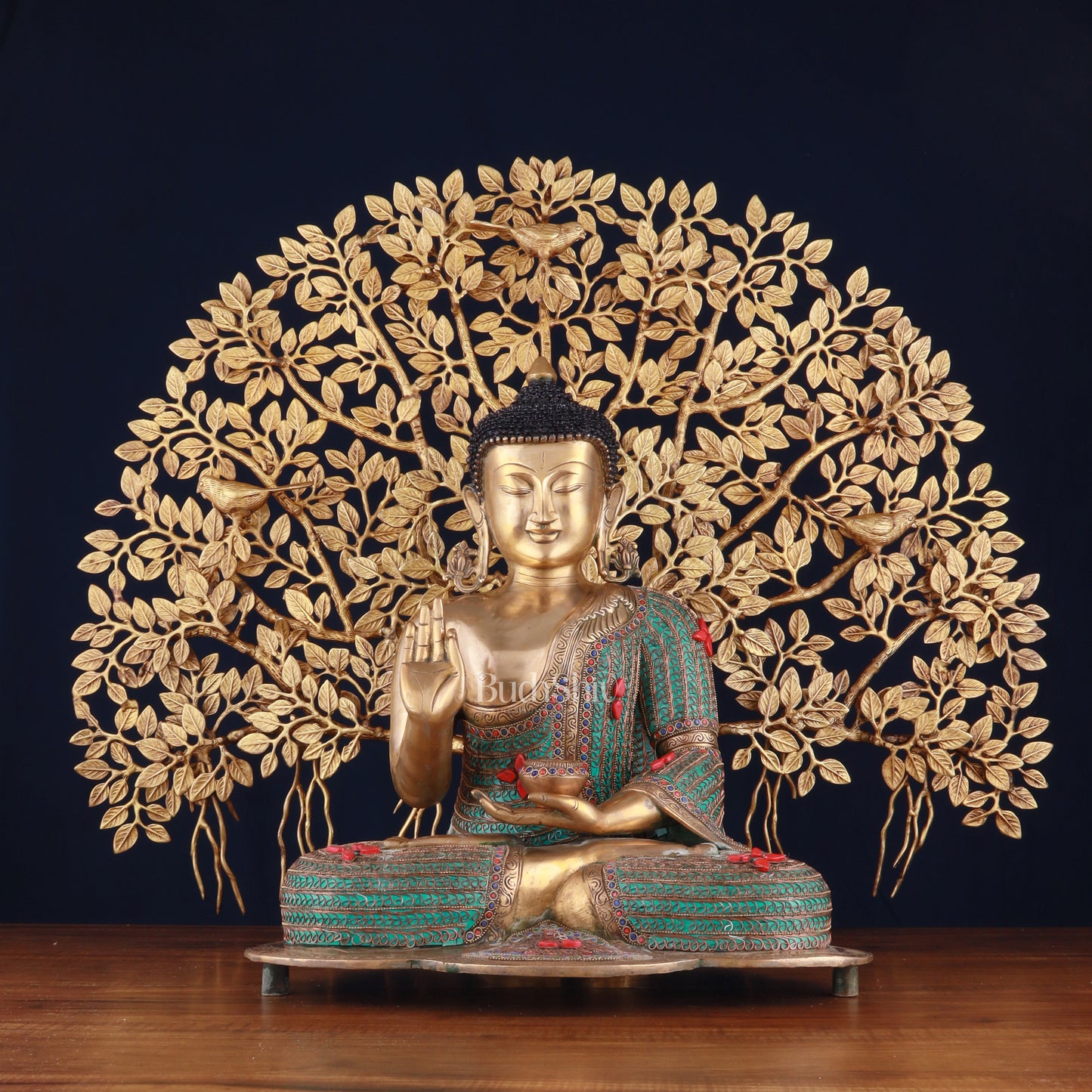 Brass Buddha Idol & Kalpavriksha Tree combo