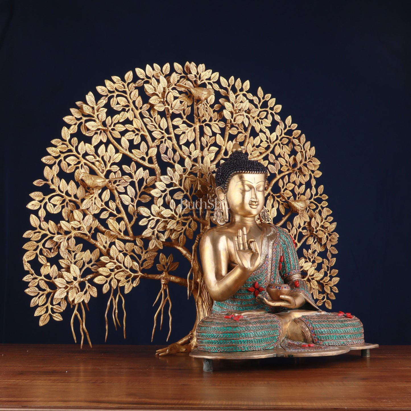 Brass Buddha Idol & Kalpavriksha Tree combo