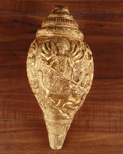 Brass Durga Darbar Shankh  – 4.5"x9.5"x4.5", 2 kg