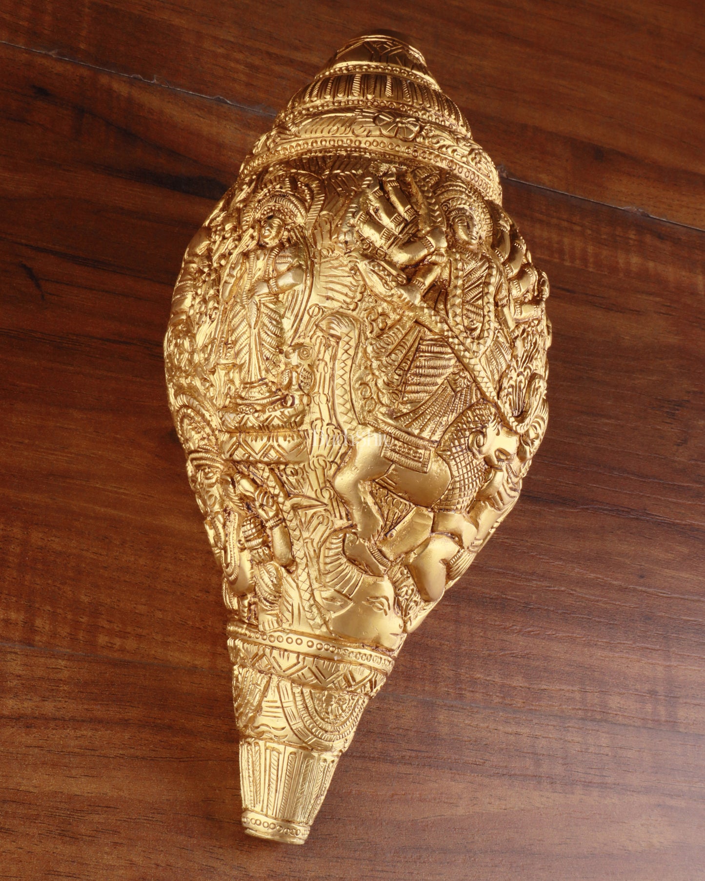 Brass Durga Darbar Shankh  – 4.5"x9.5"x4.5", 2 kg